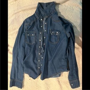 Jean button up shirt